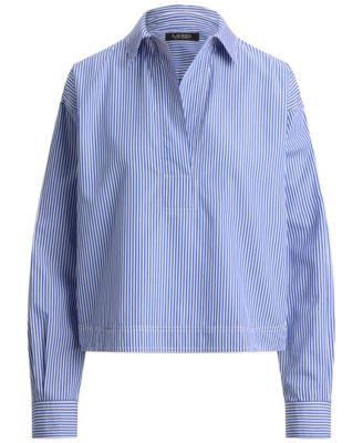Petite Long-Sleeve Collared Shirt