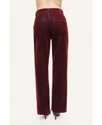 Women's Velvet Straight-Leg Pants