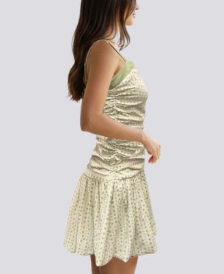 Juniors' Polka Dot Bubble Hem Dress
