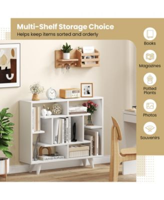 Geometric Bookcase with Anti-Tipping Kit and Storage Shelving Unit