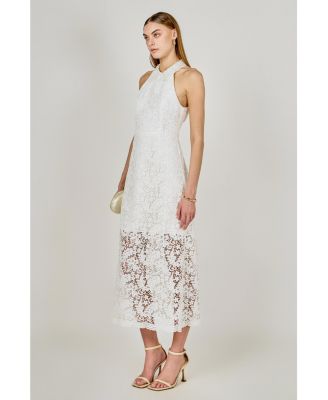 Women's Lace Halter Maxi Dress
