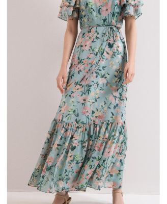 Women's Violet V-Neck Maxi Dress