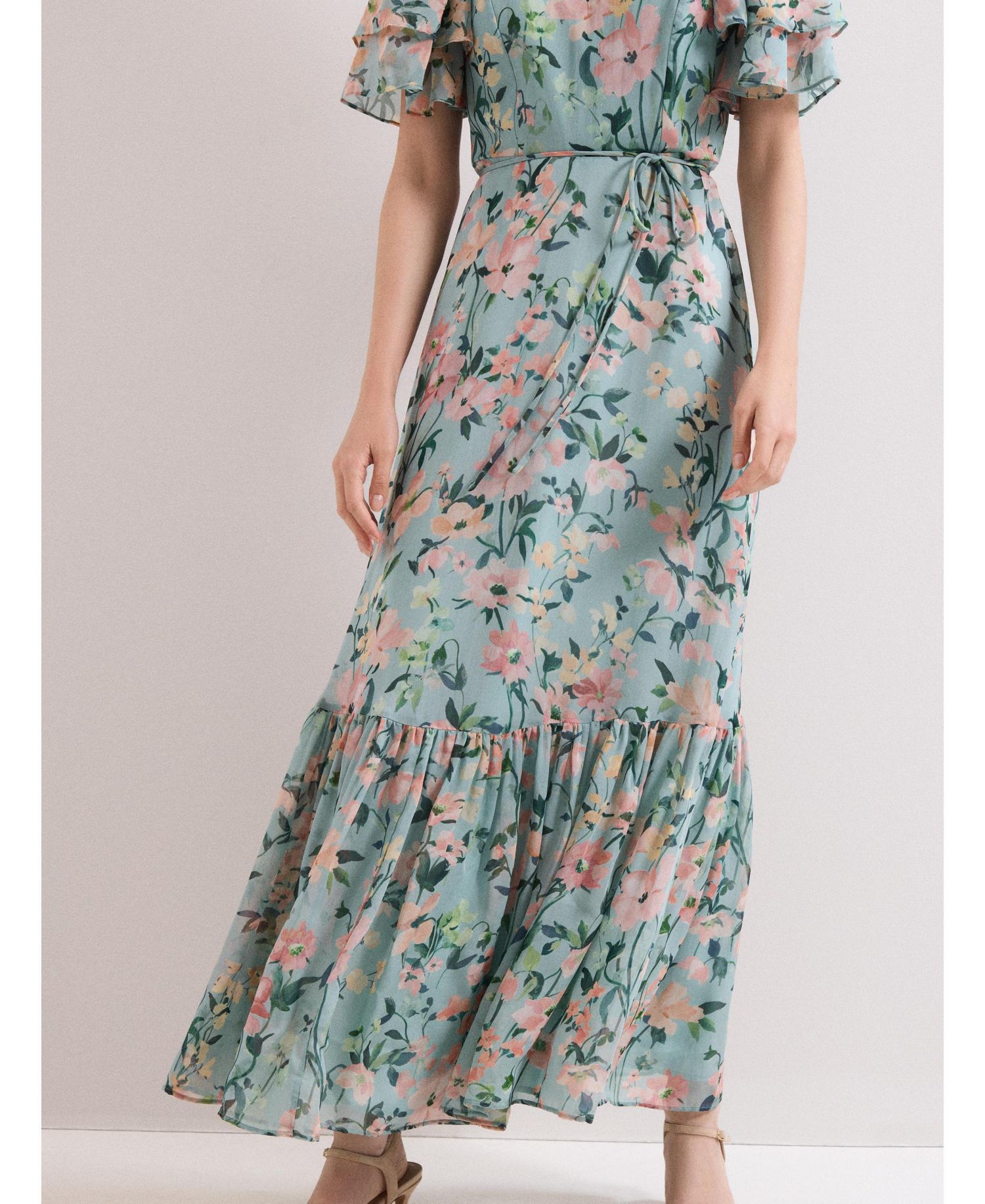 Women's Violet V-Neck Maxi Dress