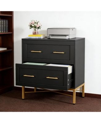 2-Drawer File Cabinet with Adjustable Rails, Modern Sleek Office Storage Cabinet with Metal Handle for Letter/Legal/A4 Size