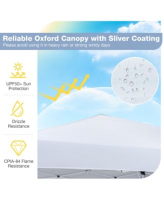 10x10 ft Pop-Up Canopy Tent with Carry Bag and 4 Sandbags