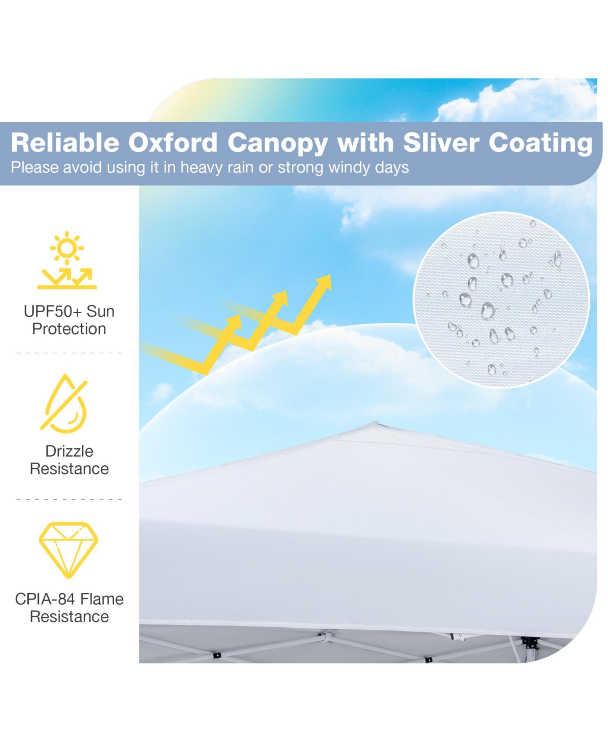 Mecale 10x10 ft Pop-Up Canopy Tent with Carry Bag and 4 Sandbags