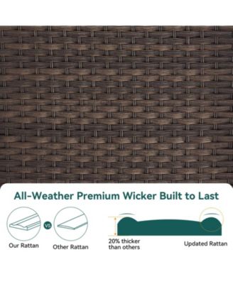 3 Piece Wicker Outdoor Swivel Glider Patio Chair Set