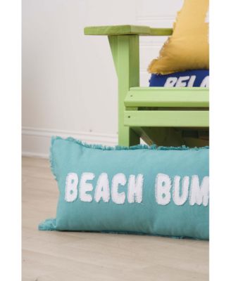 Beach Bum Tufted Fringed Reversible Throw Pillow