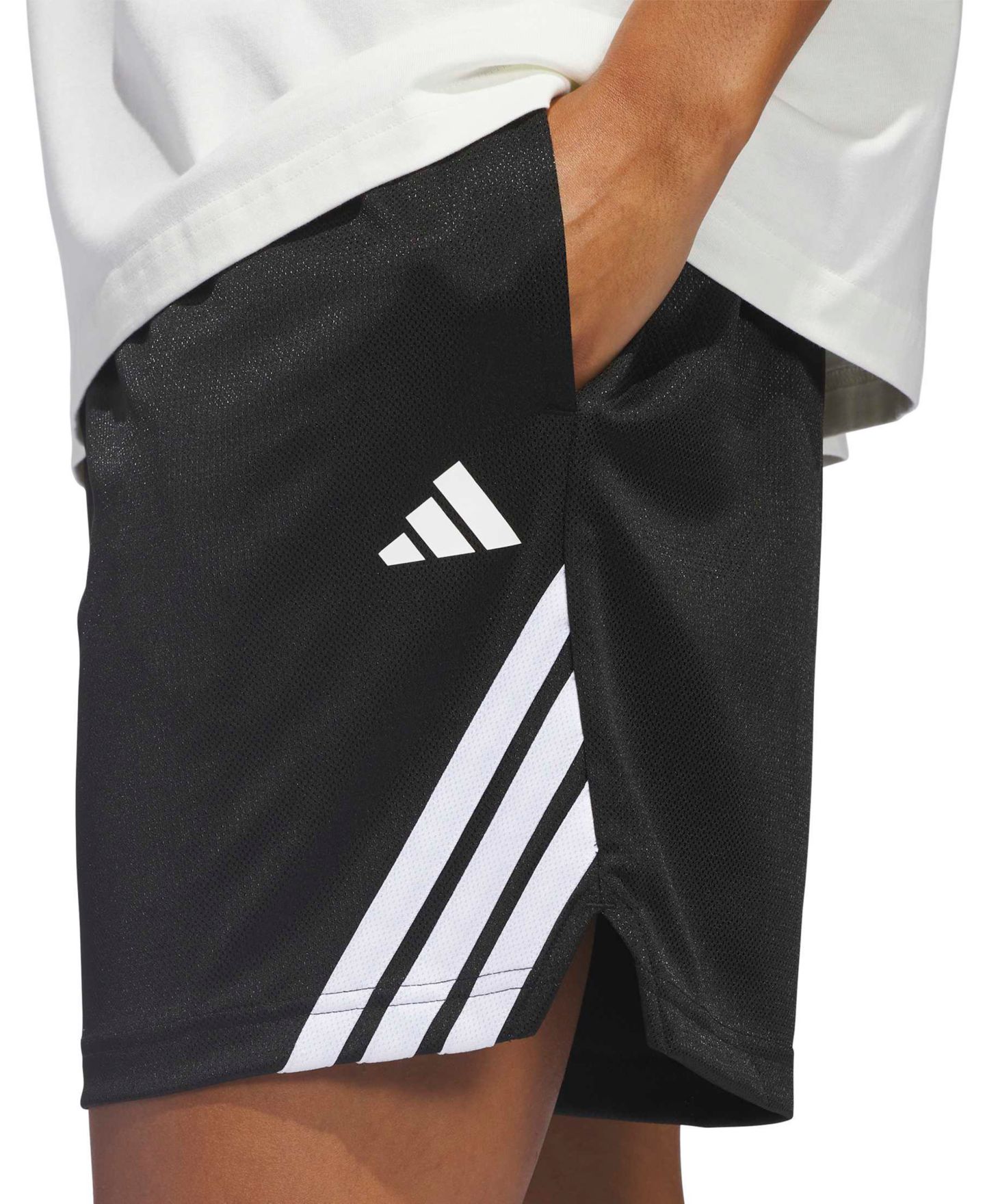 Женские шорты adidas 3-Stripe Basketball, цвет: Чёрный — фото 6