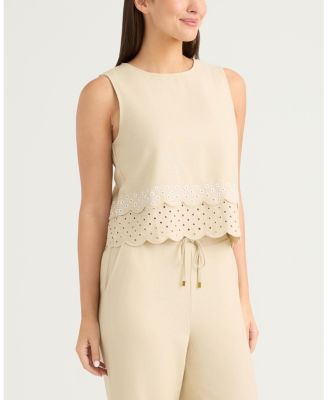 Women's Sleeveless Top with Eyelet Detailing