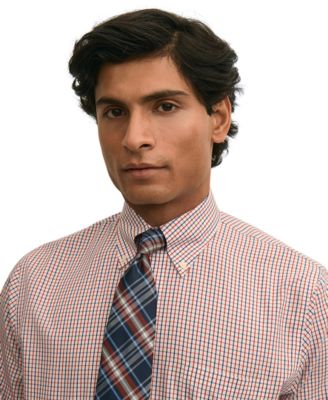 Men's Striped Polo Button-Down Dress Shirt