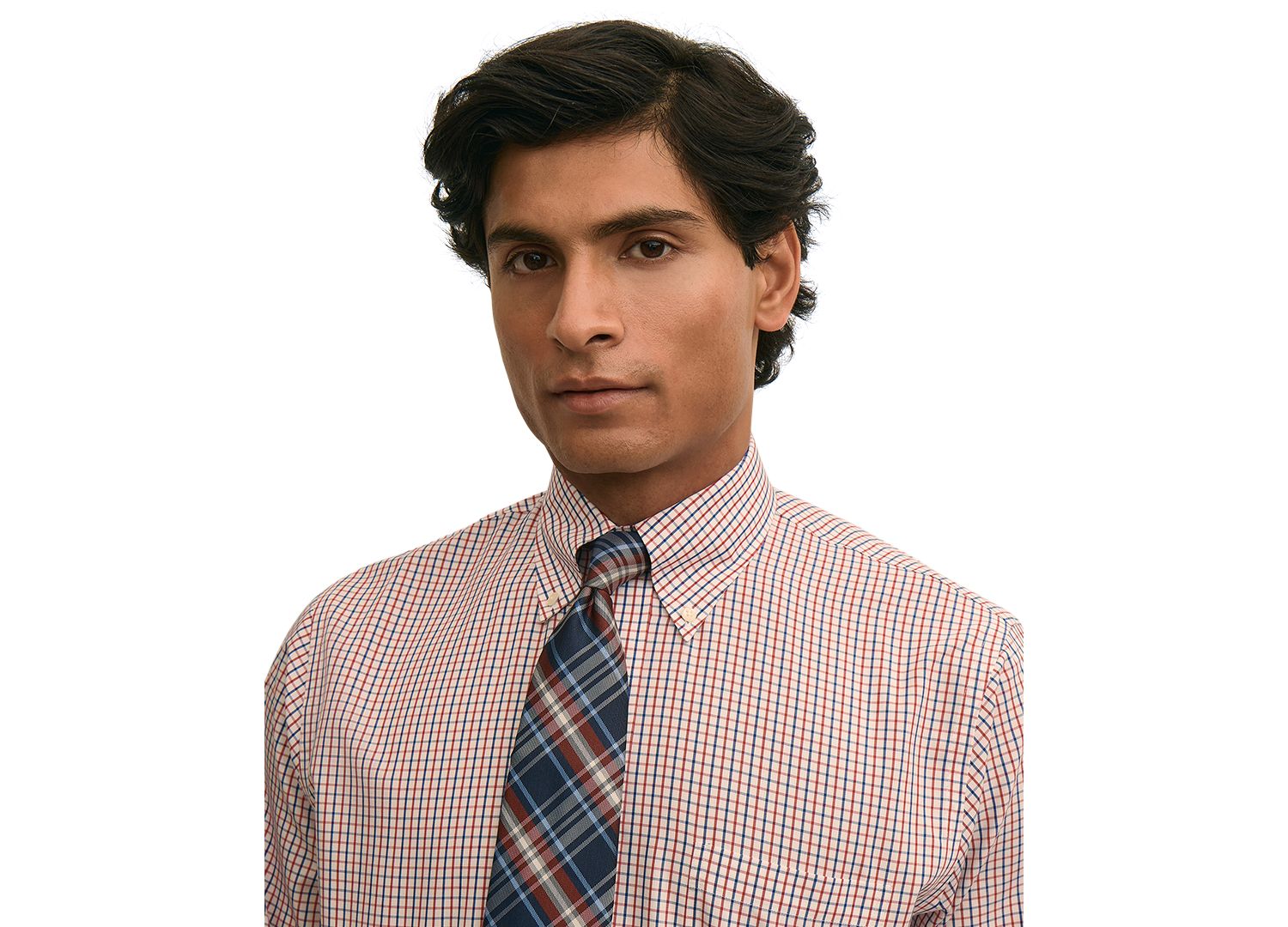 Men's Striped Polo Button-Down Dress Shirt