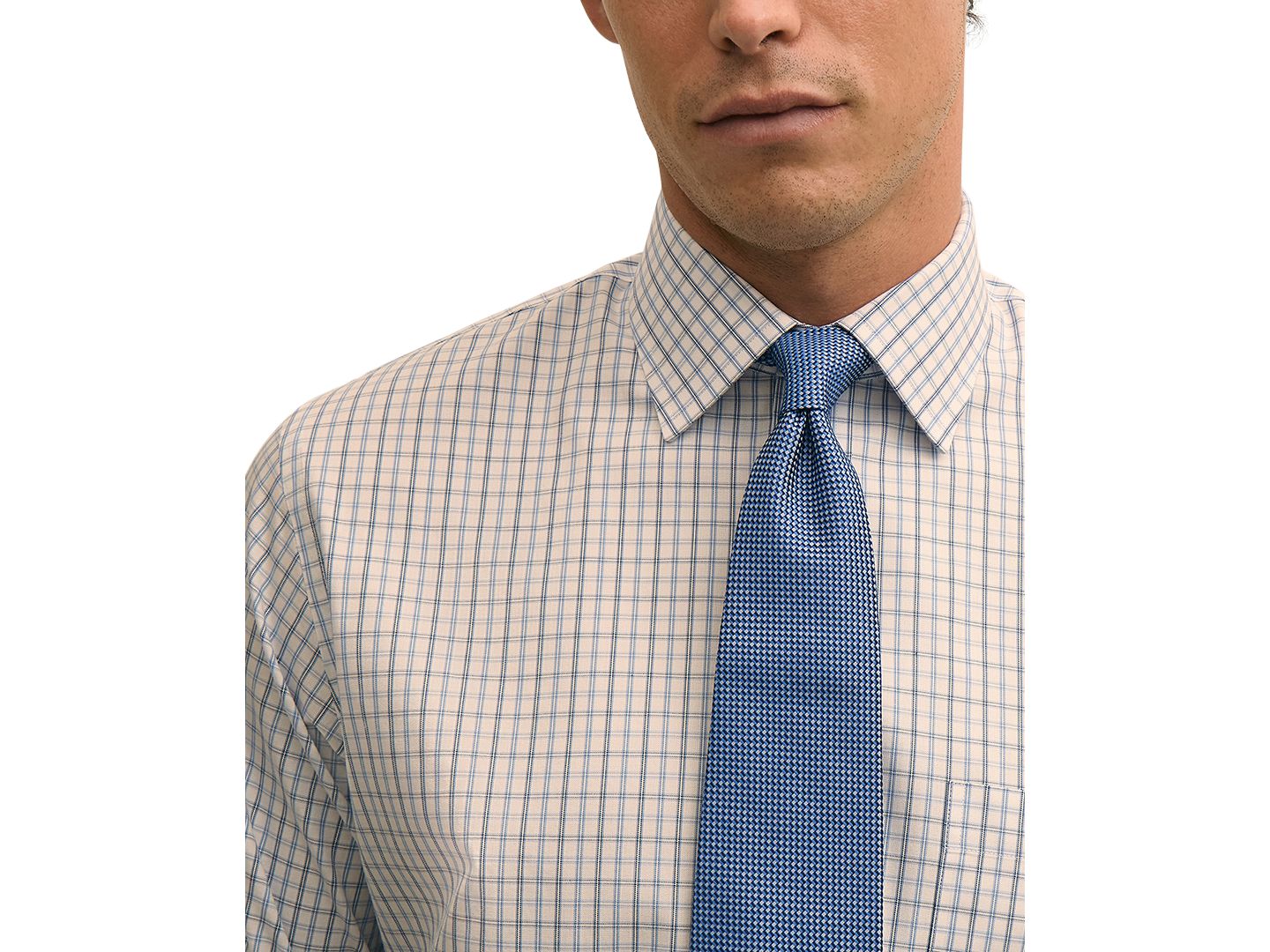 Мужская рубашка Brooks Brothers Check Spread-Collar Dress Shirt, цвет: Синий — фото 3