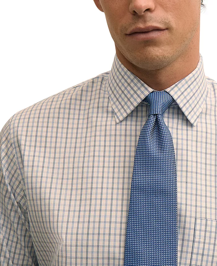 Men's Check Spread-Collar Dress Shirt - thumbnail 3