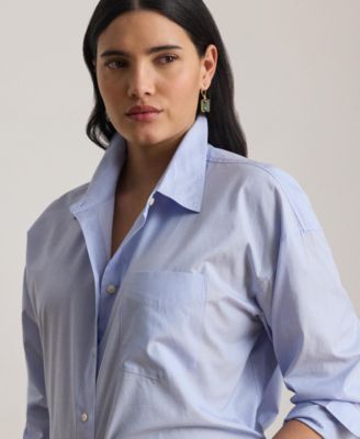 Plus Size Relaxed Fit Button-Up Shirt