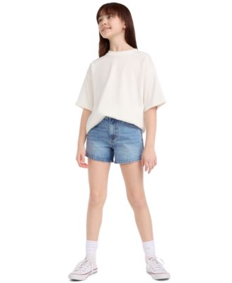 Girls' 7-16 Embroidered Mini Mom Shorts