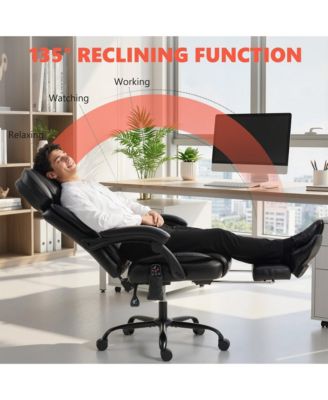 Massage Office Chair with Heat Reclining Function