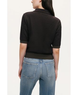 Women's Contrast-Trim Short-Sleeve Cardigan