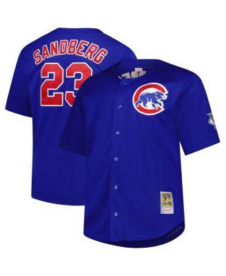 Men's Ryne Sandberg Royal Chicago Cubs Big & Tall Cooperstown Mesh Batting Practice Jersey