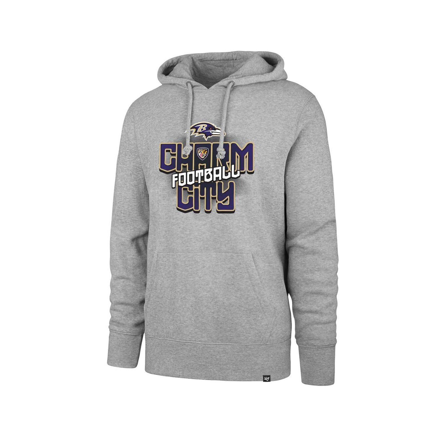 Men's Gray Baltimore Ravens Regional Headline Pullover Hoodie