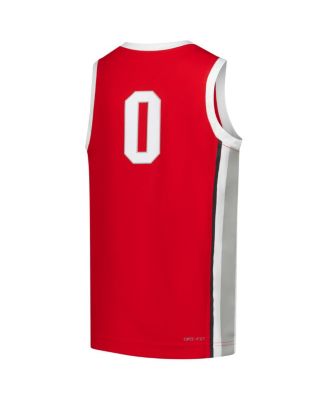 Big Boys and Girls Scarlet Ohio State Buckeyes Replica Basketball Jersey