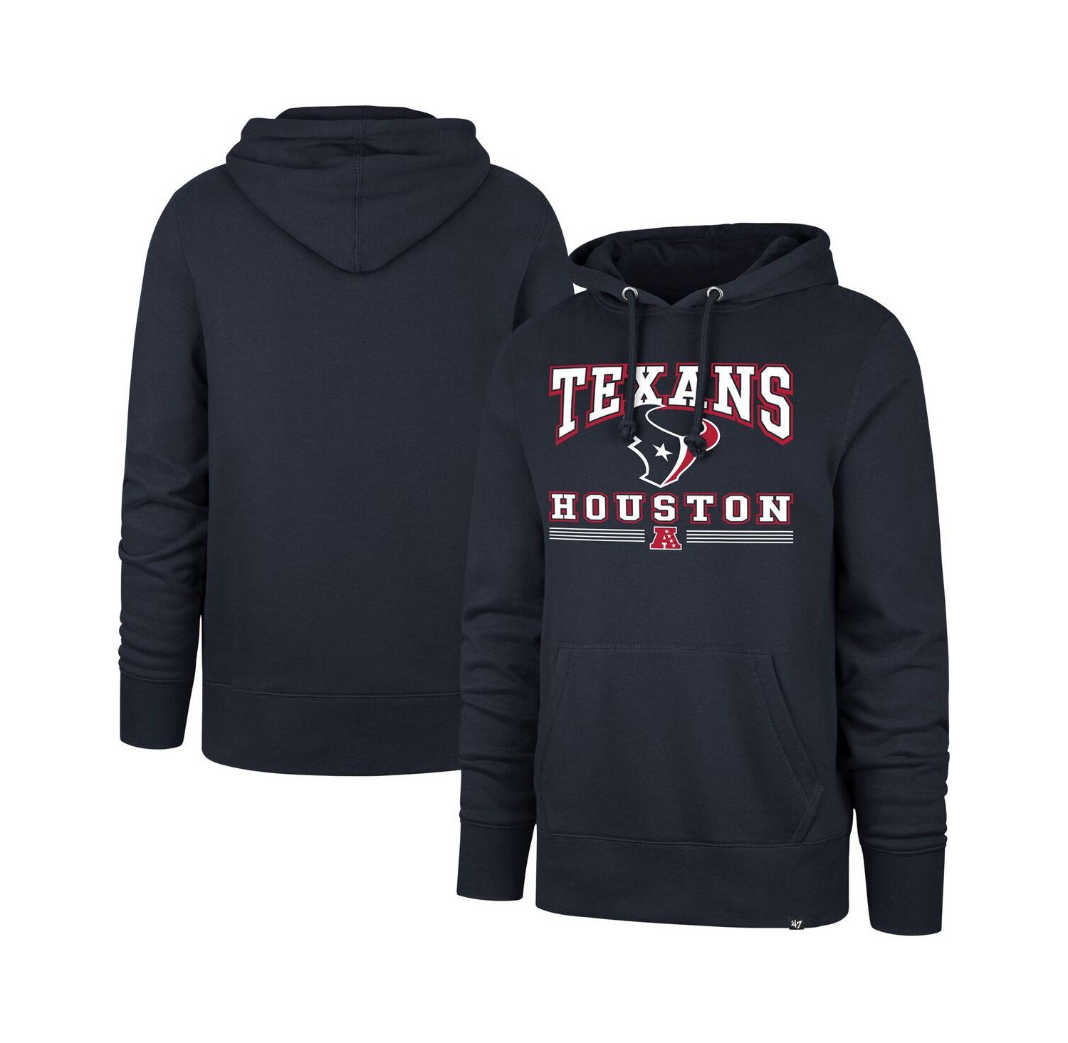Men's Navy Houston Texans Packed House Headline Pullover Hoodie