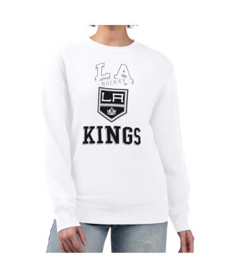 Women's White Los Angeles Kings Team Logo Tri-Blend Fleece Pullover Sweatshirt