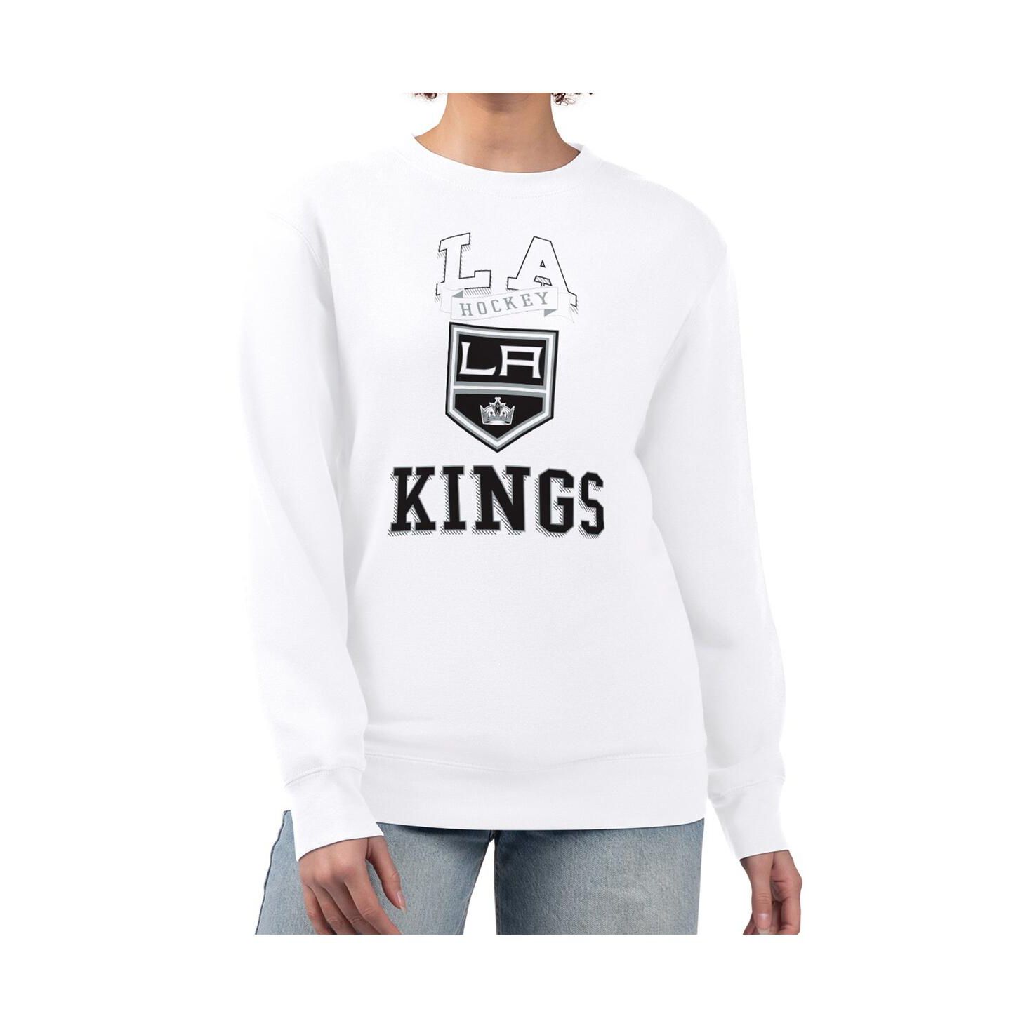 Женская толстовка G-III 4Her by Carl Banks White Los Angeles Kings Team Logo Tri-Blend Fleece Pullover — фото 1