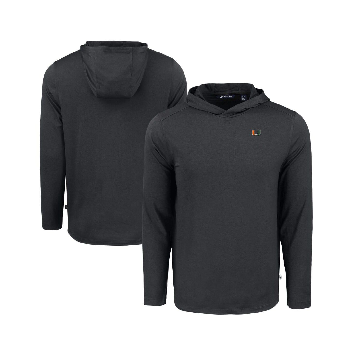 Мужское худи Cutter & Buck Black Miami Hurricanes Coastline Epic Comfort Long Sleeve T-Shirt — фото 1