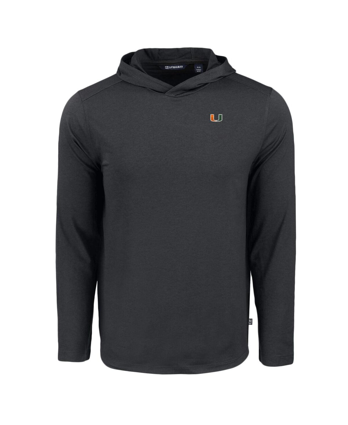 Cutter Buck Men's Black Miami Hurricanes Coastline Epic Comfort Long Sleeve Hoodie T-Shirt
