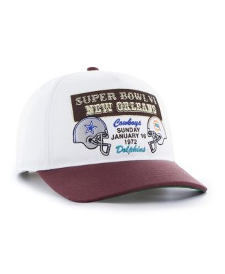 Men's White/Brown NFL Multi-Team Throwback Dueling Logos Adjustable Hitch Hat