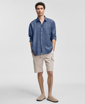 Men's Devin Long-Sleeve Linen Shirt