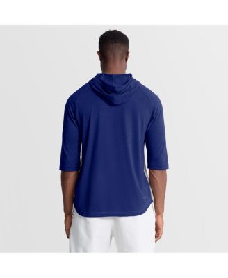 Men's Gray Los Angeles Dodgers Authentic Collection Flux Dri-FIT Raglan 3/4-Sleeve Hooded T-Shirt