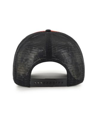 Men's Orange/Black NHL Puck Duel Shield Vintage Foam Front Adjustable Hitch Hat