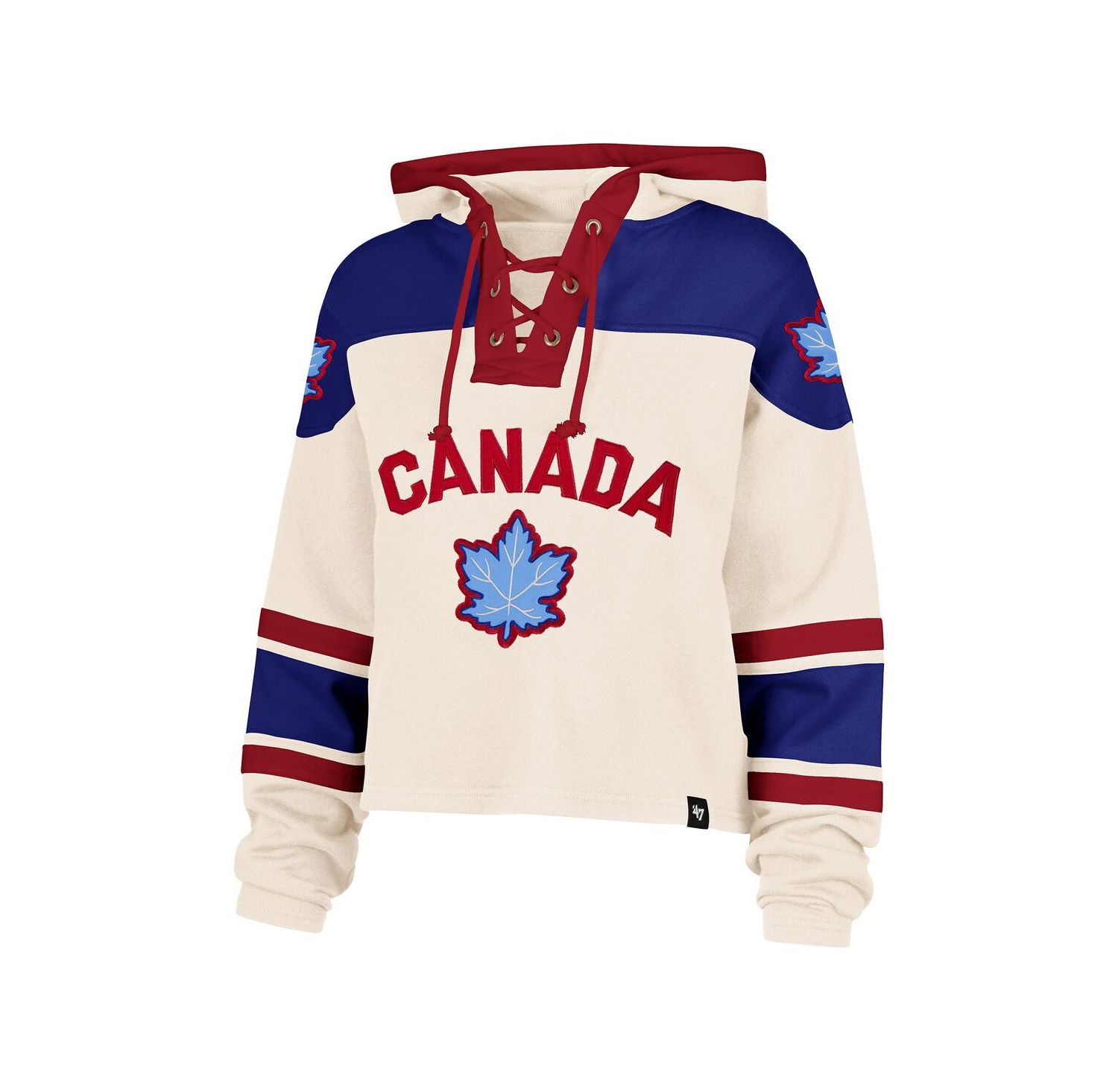 Women's Cream Hockey Canada Cropped Superior Lacer Hoodie