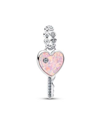 Opalescent Heart Key Dangle Charm