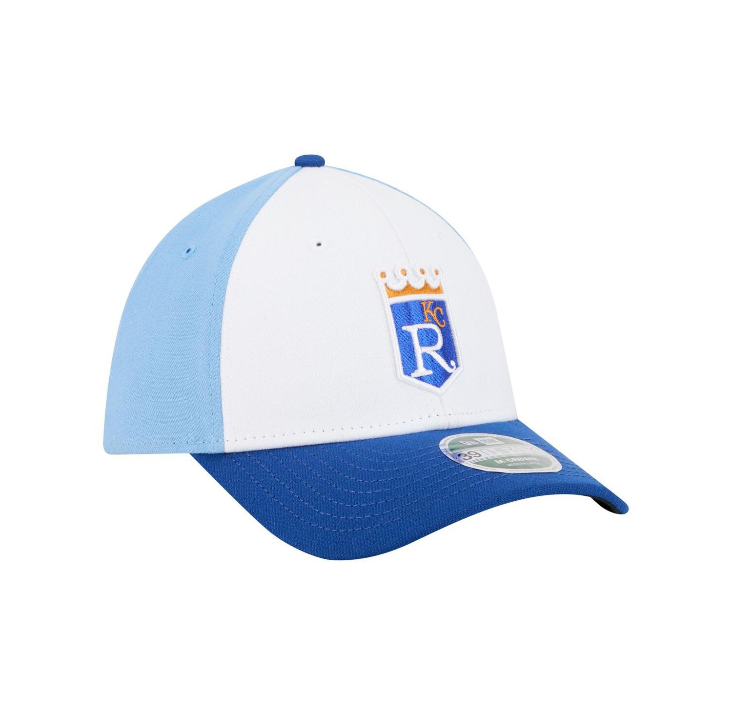 Men's White/Royal Kansas City Royals Player Replica 39THIRTY M-Crown Flex Hat