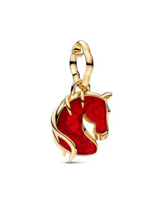 Red Fire Horse Murano Glass Dangle Charm