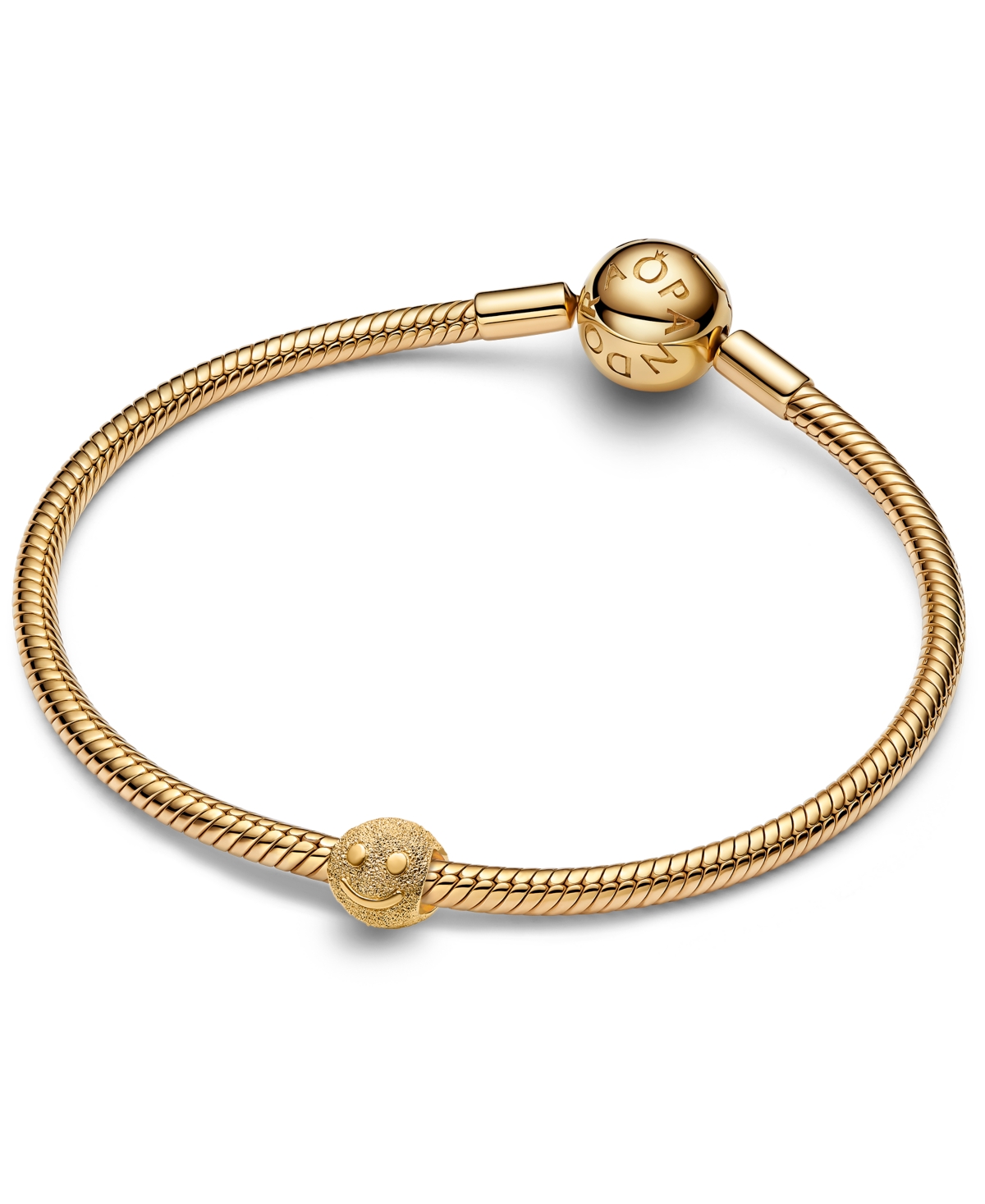 Pandora Textured Happy Face Mini Charm