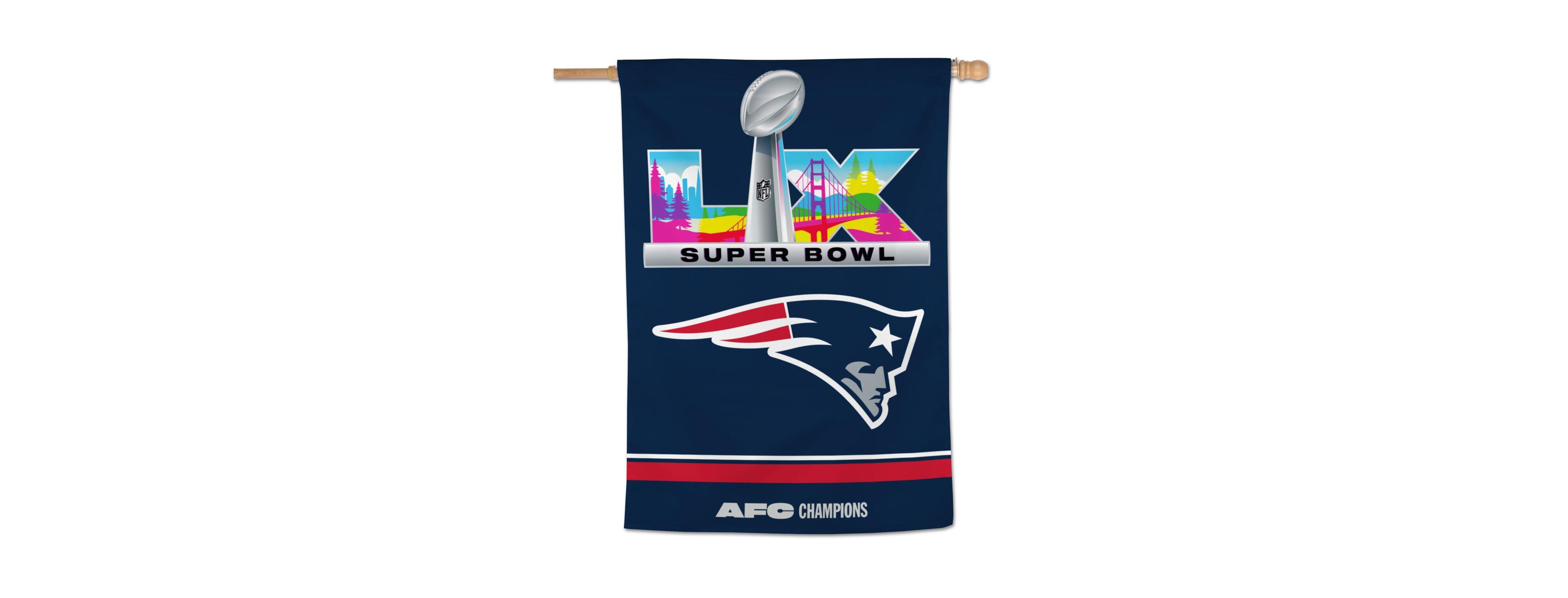 WinCraft New England Patriots 2025 Afc Champions Single-Sided 28" x 40" Vertical Banner