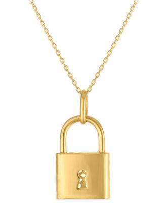 Padlock Pendant Necklace in 10k Gold