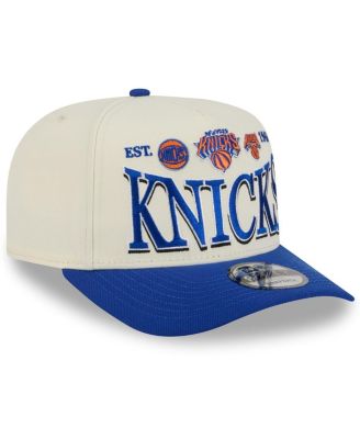Men's Cream/Blue New York Knicks 2026 NBA All-Star Game Stretched Text 9FIFTY A-Frame Snapback Hat