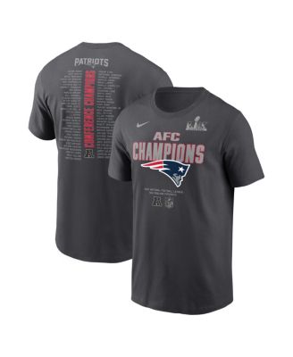 Men's Anthracite New England Patriots 2025 AFC Champions Roster T-Shirt