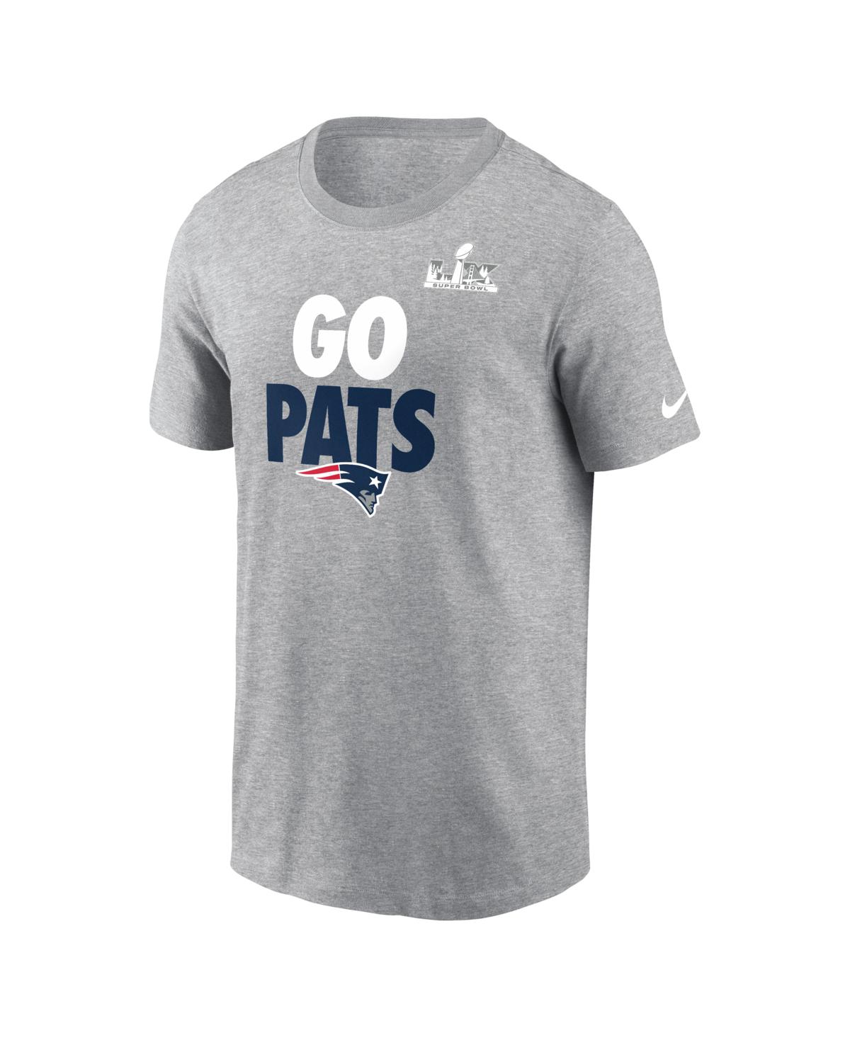 Nike Men's Heather Gray New England Patriots Super Bowl Lx Fast As Gets T-Shirt