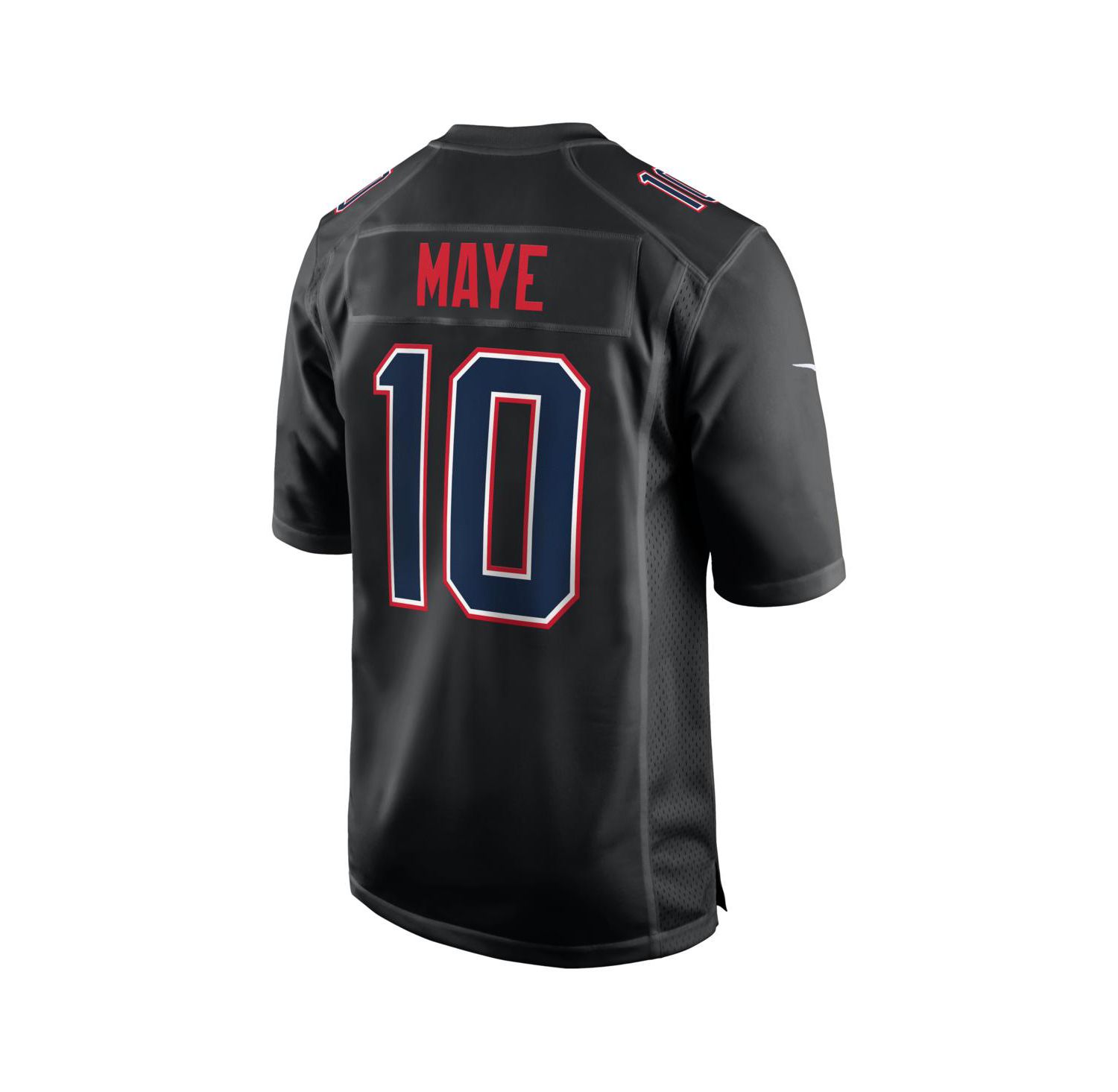 Men's Drake Maye Carbon Black New England Patriots Fashion Game Jersey