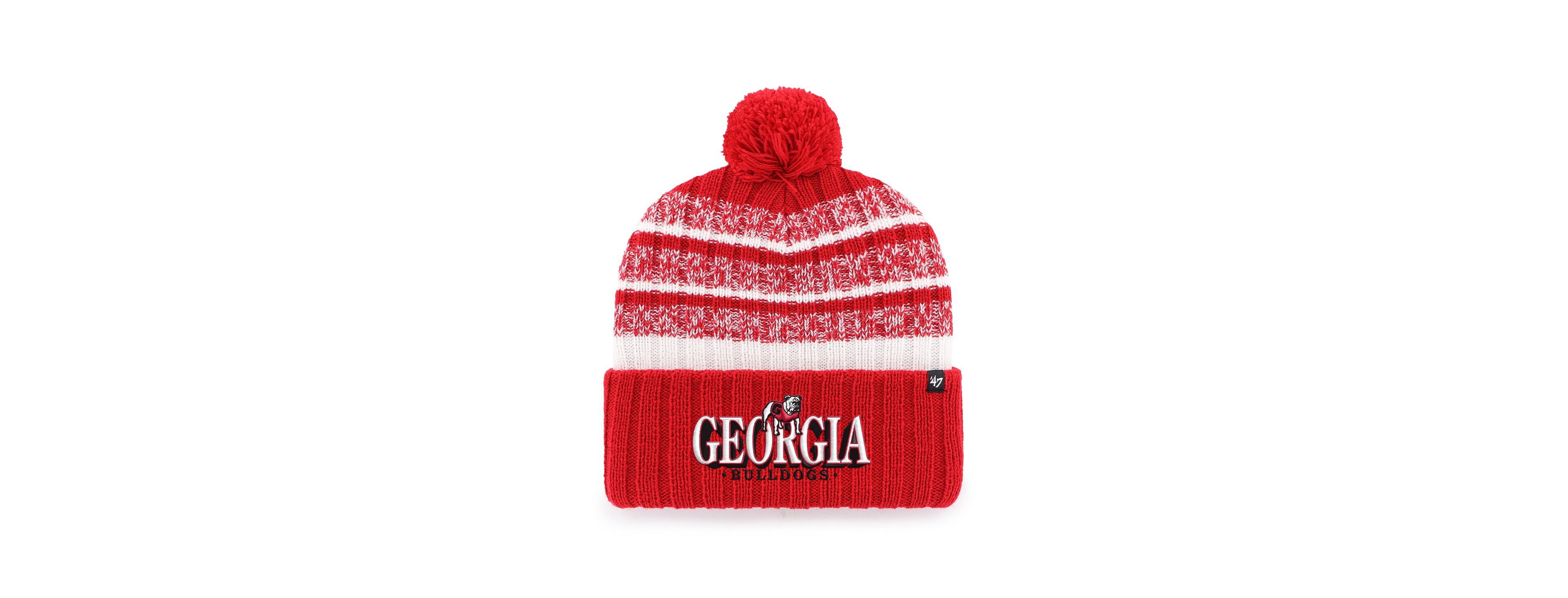'47 Brand Men's Red Georgia Bulldogs Tavern Cuffed Knit Hat with Pom