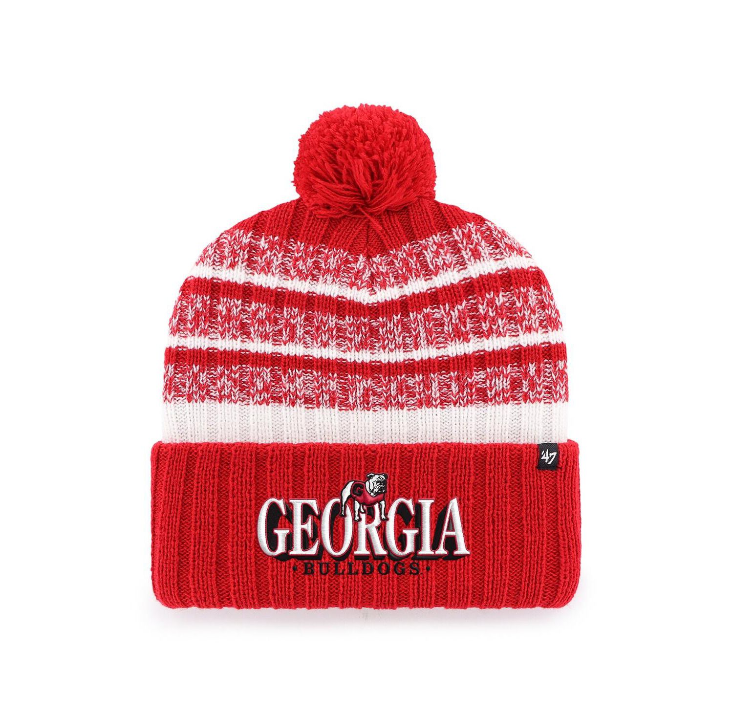 Men's Red Georgia Bulldogs Tavern Cuffed Knit Hat with Pom