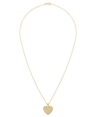 Textured Heart Pendant Necklace in 10k Gold