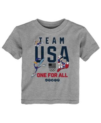 Toddler Heather Gray Team USA x Looney Tunes Winter Sport Fun T-Shirt