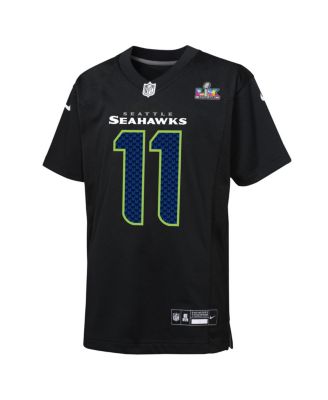 Big Boys and Girls Jaxon Smith-Njigba Black Seattle Seahawks Super Bowl LX Patch Carbon Fashion Game Jersey